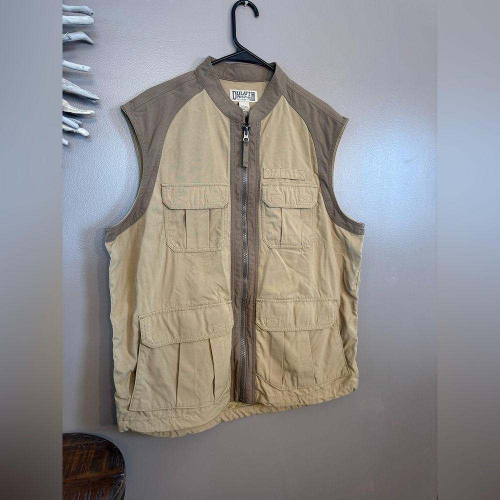 Duluth Trading Company utility vest designed for fishing, hiking, or working.